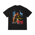 PunjabiPop Shop KHATAR NAK On the line with Moosewala black 230GSM heavyweight oversized graphic tee California streetwear style.