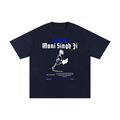 PunjabiPop Shop Turban Legends Bhai Mani Singh Ji black 230GSM heavyweight drop-shoulder retro tee California style