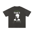 PunjabiPop Shop Turban Legends Shaheed Mewa Singh Ji charcoal 230GSM heavyweight drop-shoulder retro tee California style