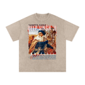 PunjabiPop Shop Turban Legends Baba Deep Singh Ji snow wash 250GSM super heavyweight oversized graphic tee California style.