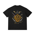 PunjabiPop Shop Lifestyle Khanda black 230GSM heavyweight oversized streetwear tee California style.